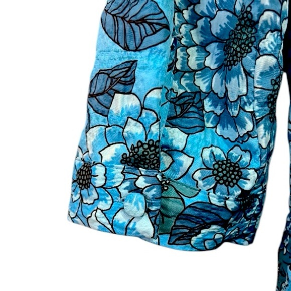 Zara Floral Print Tiered Dress Blue Size Small - Picture 11 of 16